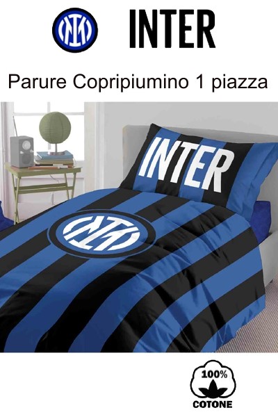 Parure Copripiumino FC Inter Ufficiale Letto Singolo 1 piazza - Soho Milano