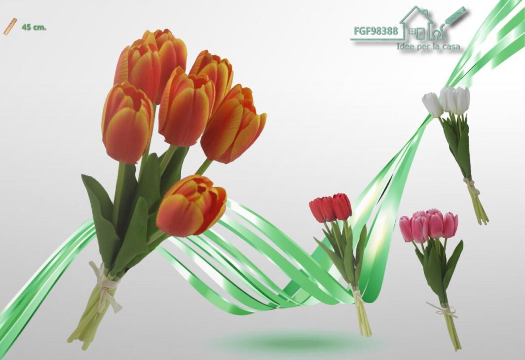 FASCIO DI FIORI "TULIPANI" ARTIFICIALI 8 PZ