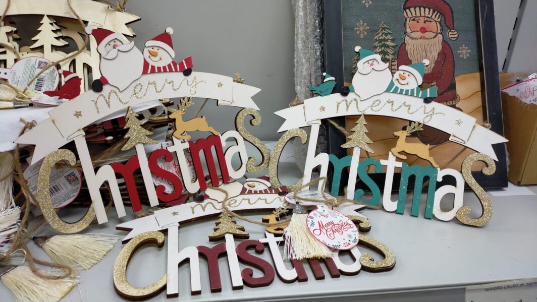 APPENDINO LEGNO "MERRY CHIRSTMAS" CM. 29