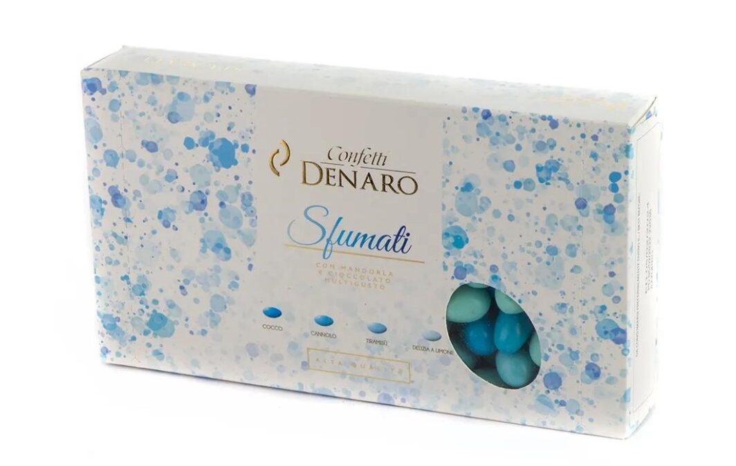 Confetti Sfumati Azzurri Mandorla E Cioccolato | 1 Kg