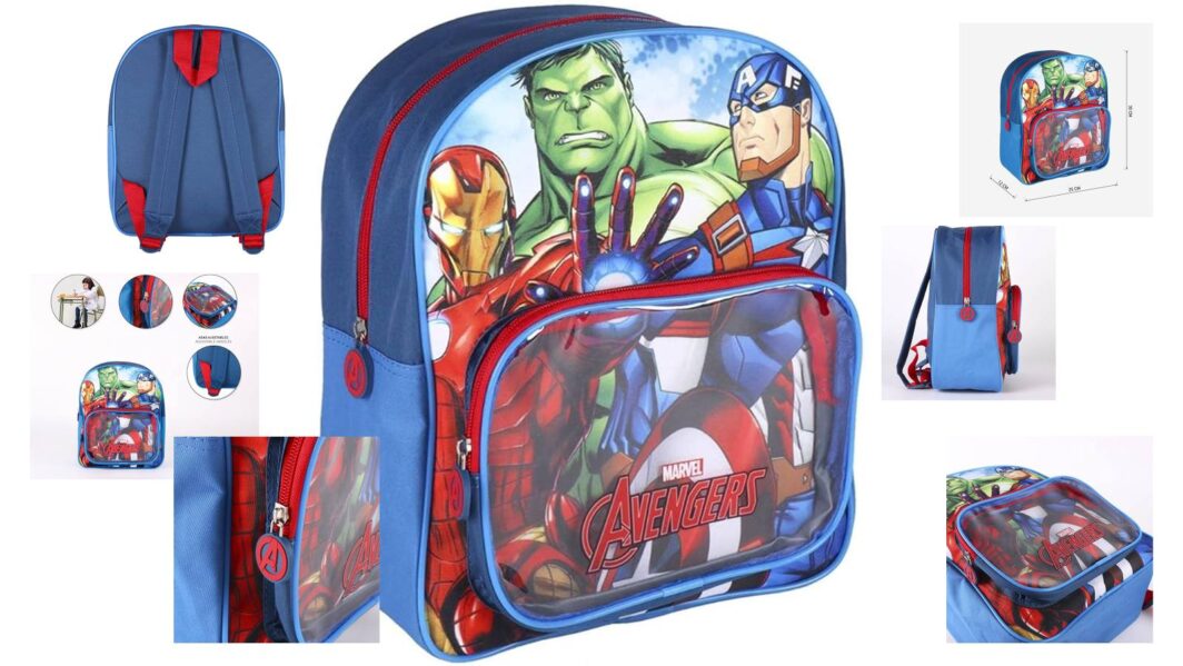 Zaini Avengers con Tasca Frontale Trasparente