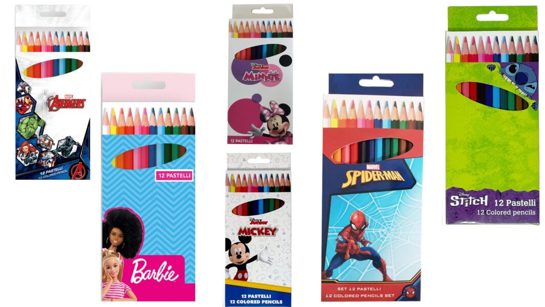 SET PASTELLI  COLORATI 12 PZ 
DISNEY E MARVEL