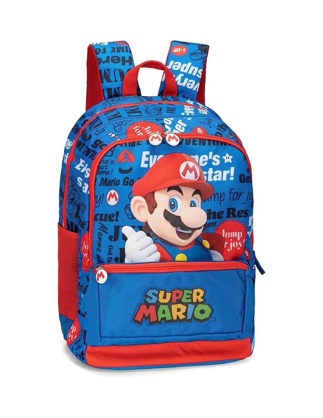 Super Mario Bros - Zaino organizzato, Scuola elementare e media, Multiscomparto, 43cm