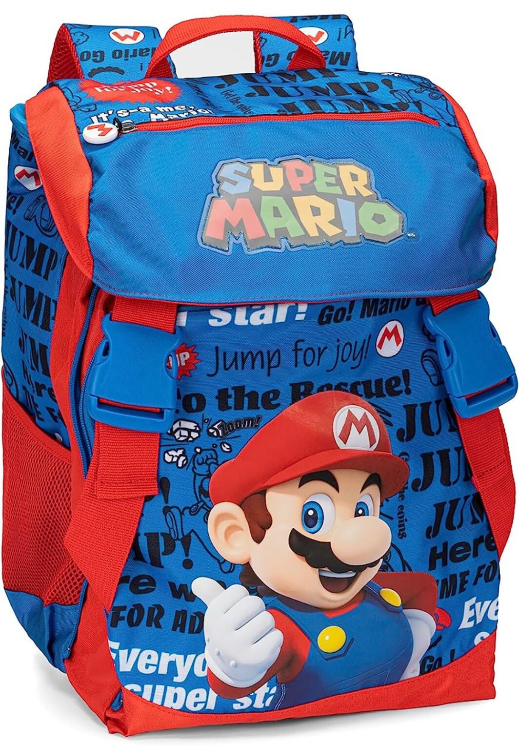 Super Mario - Zaino estensibile, Scuola elementare, Multiscomparto, 41cm, Multicolore