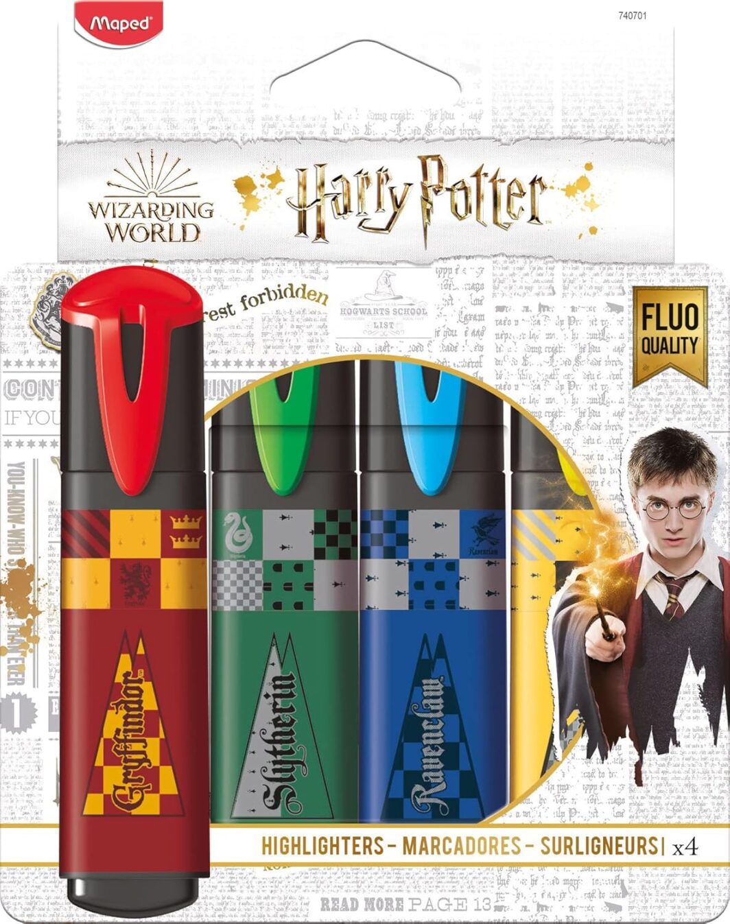 Maped Prodotti per Ufficio, Evidenziatore HARRY POTTER Multicolore, 4 unità (Confezione da 1)