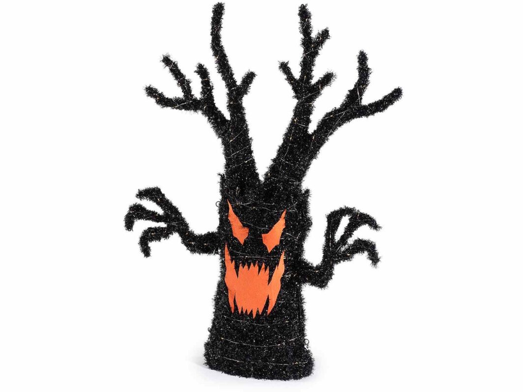 Albero stregato con anima in metallo e luci LED